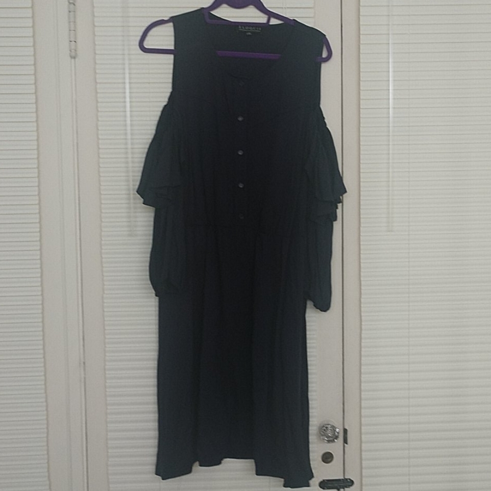Eloquii Navy Cold Shoulder Dress - Picture 3 of 9